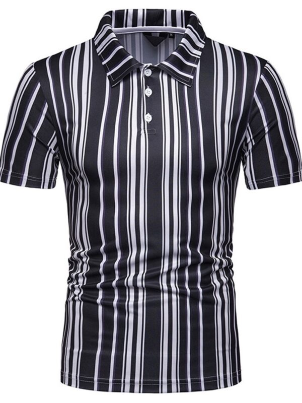 Ericdress Casual Stripe Mens Polo Shirt