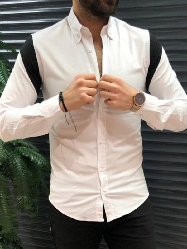 Ericdress Casual Style Lapel Color Block Single-Breasted Men's Shirt
