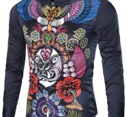 Ericdress Casual Vintage Print Men’s Shirt