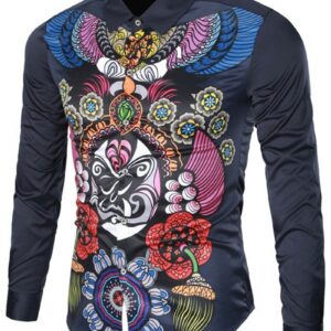 Ericdress Casual Vintage Print Men's Shirt