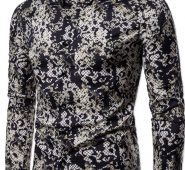 Ericdress Color Block Casual Button Print Men’s Shirt