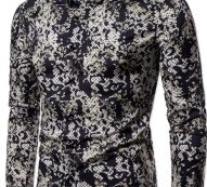 Ericdress Color Block Casual Button Print Men’s Shirt