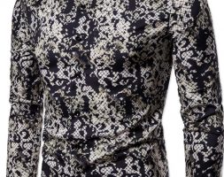 Ericdress Color Block Casual Button Print Men’s Shirt