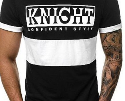 Ericdress Color Block Casual Print Loose Mens T-shirt