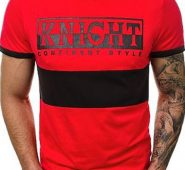 Ericdress Color Block Casual Print Loose Mens T-shirt