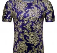 Ericdress Color Block Casual Print Straight Mens T-shirt