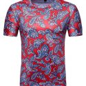 Ericdress Color Block Casual Print Straight Mens T-shirt