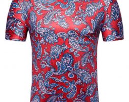 Ericdress Color Block Casual Print Straight Mens T-shirt