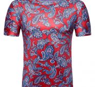 Ericdress Color Block Casual Print Straight Mens T-shirt