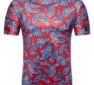 Ericdress Color Block Casual Print Straight Mens T-shirt