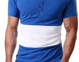 Ericdress Color Block Casual Round Neck Loose Mens T-shirt