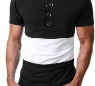 Ericdress Color Block Casual Round Neck Loose Mens T-shirt