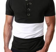 Ericdress Color Block Casual Round Neck Loose Mens T-shirt