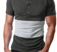 Ericdress Color Block Casual Round Neck Loose Mens T-shirt