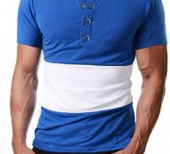 Ericdress Color Block Casual Round Neck Loose Mens T-shirt