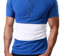 Ericdress Color Block Casual Round Neck Loose Mens T-shirt