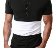 Ericdress Color Block Casual Round Neck Loose Mens T-shirt