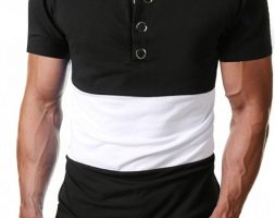 Ericdress Color Block Casual Round Neck Loose Mens T-shirt