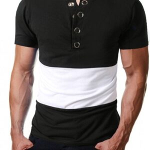 Ericdress Color Block Casual Round Neck Loose Mens T-shirt