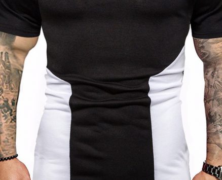 Ericdress Color Block Casual Round Neck Mens T-shirt