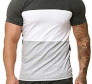 Ericdress Color Block Casual Round Neck Slim Mens T-shirt