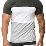 Ericdress Color Block Casual Round Neck Slim Mens T-shirt