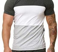 Ericdress Color Block Casual Round Neck Slim Mens T-shirt