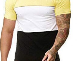 Ericdress Color Block Casual Round Neck Slim Mens T-shirt
