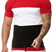 Ericdress Color Block Casual Round Neck Slim Mens T-shirt