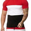 Ericdress Color Block Casual Round Neck Slim Mens T-shirt