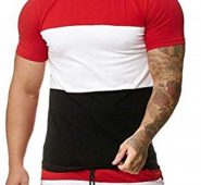 Ericdress Color Block Casual Round Neck Slim Mens T-shirt