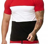 Ericdress Color Block Casual Round Neck Slim Mens T-shirt