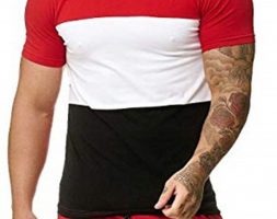 Ericdress Color Block Casual Round Neck Slim Mens T-shirt