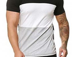 Ericdress Color Block Casual Round Neck Slim Mens T-shirt