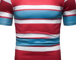 Ericdress Color Block Casual Round Neck Wrapped Mens T-shirt