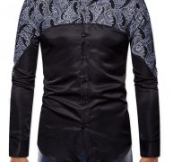 Ericdress Color Block England Print Single-Breasted Slim Men’s Shirt