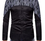Ericdress Color Block England Print Single-Breasted Slim Men’s Shirt