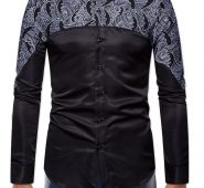 Ericdress Color Block England Print Single-Breasted Slim Men’s Shirt
