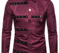 Ericdress Color Block European Lapel Single-Breasted Men’s Shirt