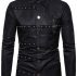 Ericdress Color Block European Lapel Single-Breasted Men’s Shirt
