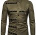 Ericdress Color Block European Lapel Single-Breasted Men’s Shirt