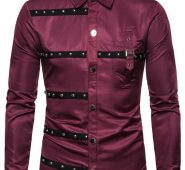Ericdress Color Block European Lapel Single-Breasted Men’s Shirt
