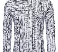 Ericdress Color Block Lapel Button Single-Breasted Slim Men’s Shirt