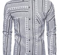 Ericdress Color Block Lapel Button Single-Breasted Slim Men’s Shirt