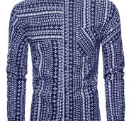 Ericdress Color Block Lapel Button Single-Breasted Slim Men’s Shirt