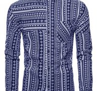 Ericdress Color Block Lapel Button Single-Breasted Slim Men’s Shirt