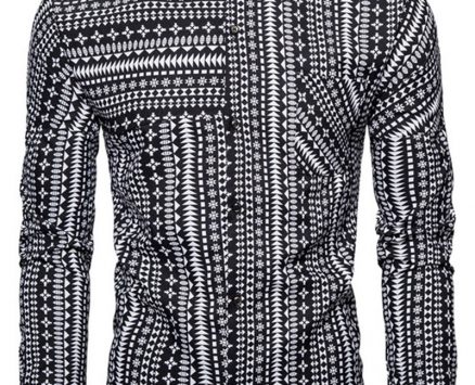 Ericdress Color Block Lapel Button Single-Breasted Slim Men’s Shirt