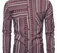 Ericdress Color Block Lapel Button Single-Breasted Slim Men’s Shirt