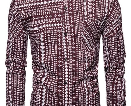 Ericdress Color Block Lapel Button Single-Breasted Slim Men’s Shirt