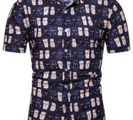 Ericdress Color Block Lapel Patchwork Fall Single-Breasted Men’s Shirt